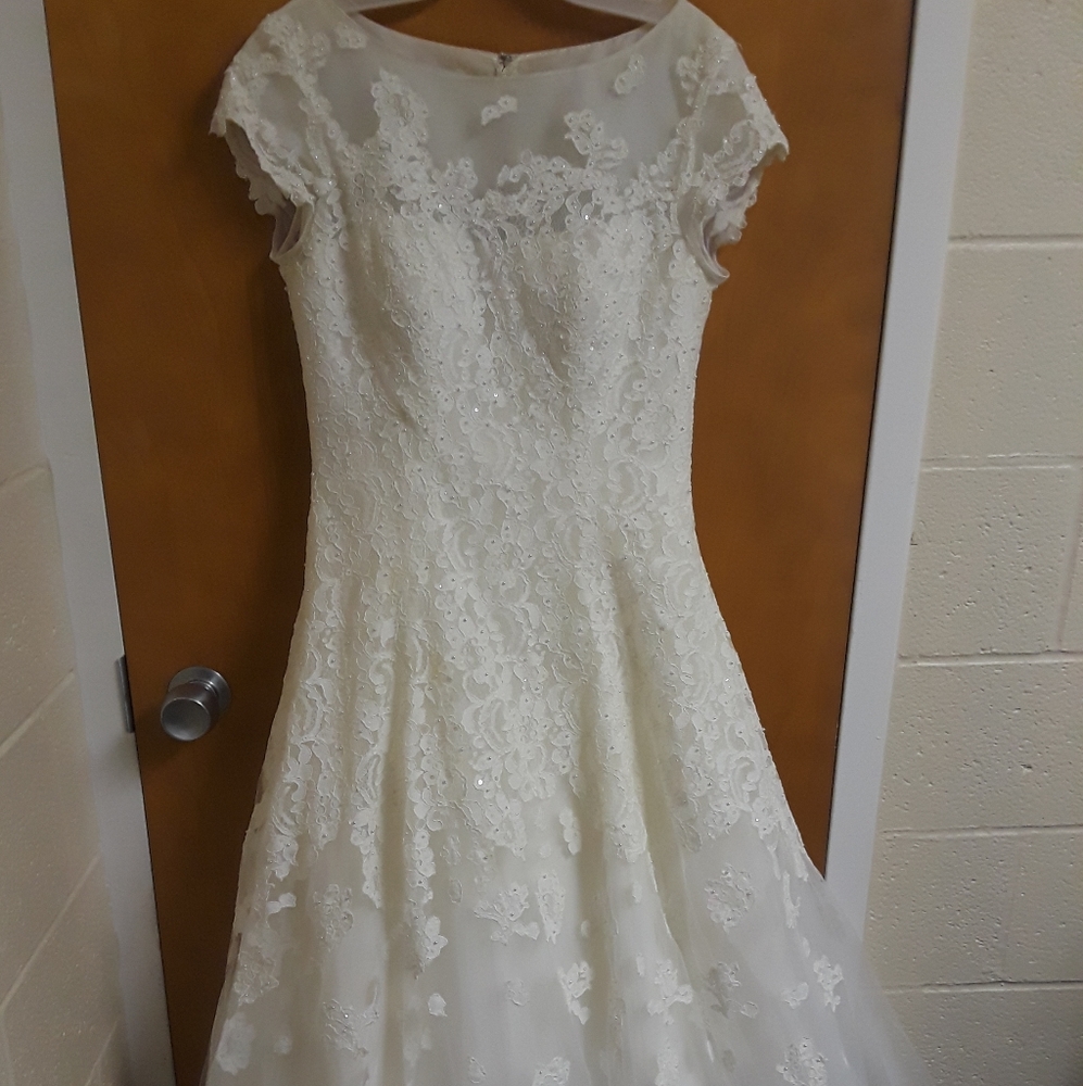 Tea Length Oleg Cassini Wedding Dress
